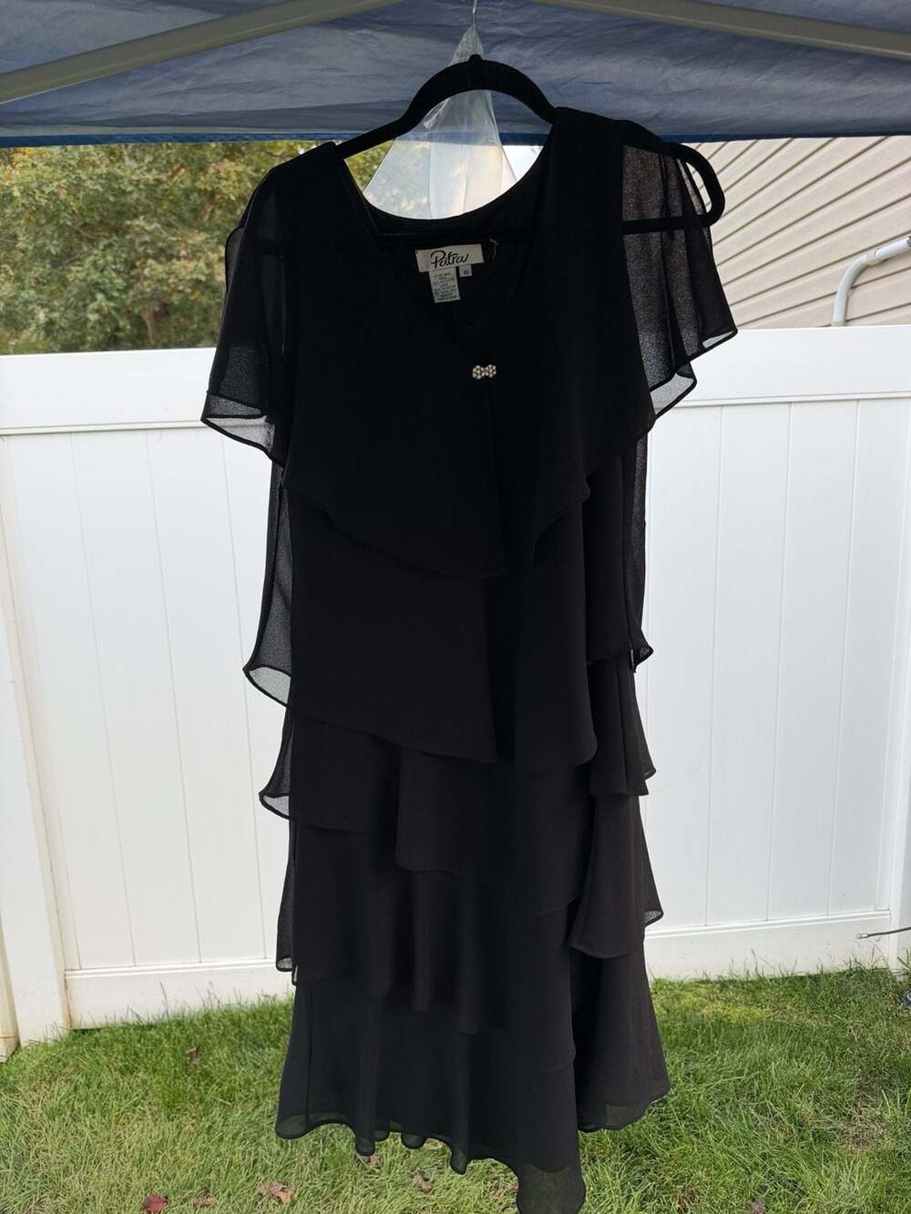 Patra Layered Chiffon Dress Size 10 Black (pp-3